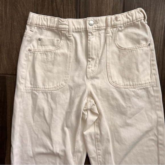 Anthropologie Pilcro Jenna Mid-Rise Relaxed Jeans in White Sz S - Picture 6 of 9